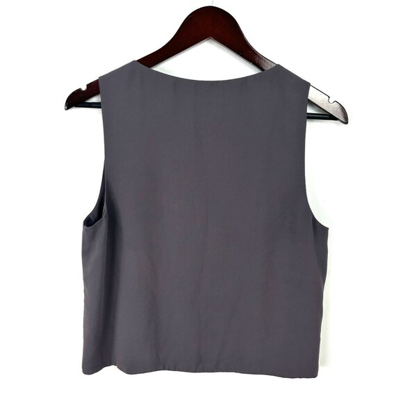 Aritzia Babaton Murphy Blouse Women Sleeveless Tank VNeck Dusty Gray Sz M 1131U1 - Picture 4 of 10